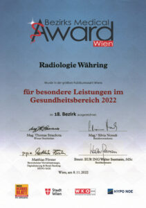 Bezirks Medical Award 2022 Radiologie Währing