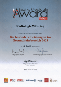 Bezirks Medical Award 2023 Radiologie Währing